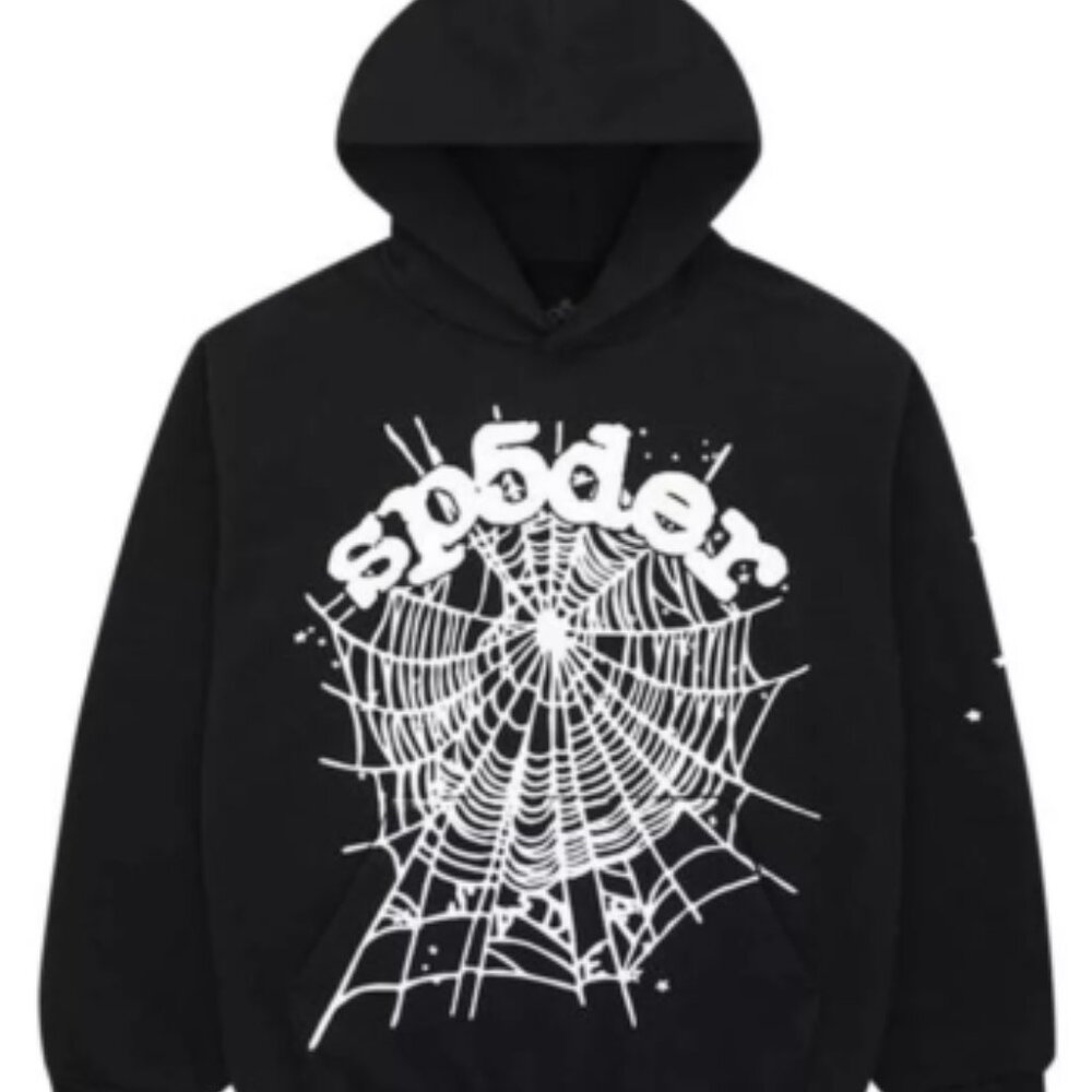 Sp5der Black & White OG Web Hoodie